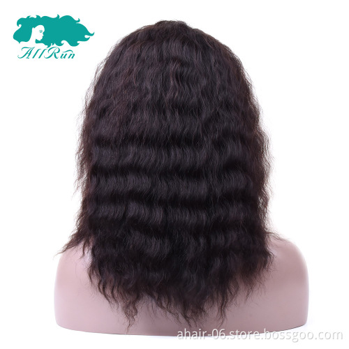 Allrun Factory Wholesale Good Price 360 Lace Front, Deep Wave Real Indian Hair Wig